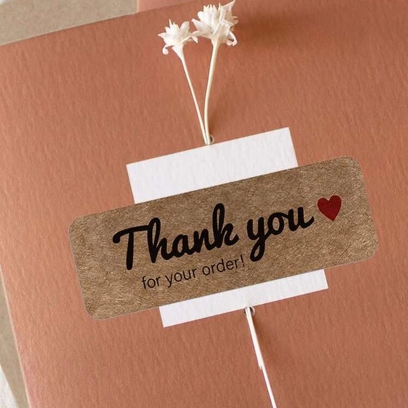 120 Ct Craft Style “Thank You” Stickers with Red Heart - Picture 3 of 4